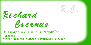 richard csernus business card